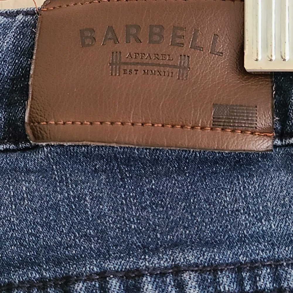 BARBELL APPAREL Skinny Straight Athletic Fit Stretch Medium Wash Jeans Men's 32 - Picture 11 of 16